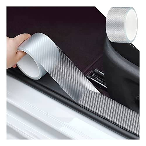 Car Door Edge Guards, Clear Invisible Carbon Fiber Auto Door Sill Protector, Anti-Collision Transparent Adhesive Strip Film, DIY Vehicle Door Trim Tape Accessories for Most Cars (2"x197",White) - color: White, size: 2" x 197"