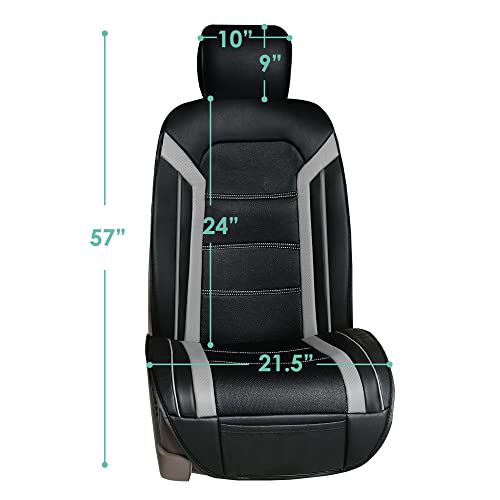 FH Group Car Seat Cover Cushion - 2 Pack Seat Covers for Cars Trucks SUV, Faux Leather Car Seat Cushions, Waterproof Car Seat Cover Cushion, Universal Fit Car Seat protector Front Set Blue - color: Blue - Front Set
