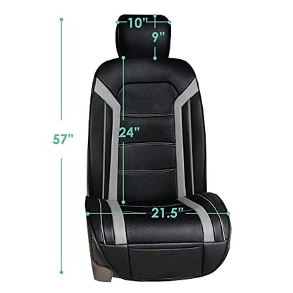 FH Group Car Seat Cover Cushion - 2 Pack Seat Covers for Cars Trucks SUV, Faux Leather Car Seat Cushions, Waterproof Car Seat Cover Cushion, Universal Fit Car Seat protector Front Set Blue - color: Blue - Front Set