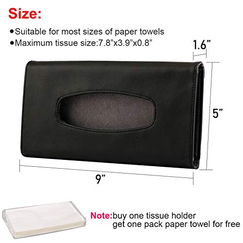 Fredysu Car Visor Tissue Holder, Sun Visor Napkin Holder Backseat Tissue Case, Premium Car Tissue Box for car, Vehicle (Black) - color: Black