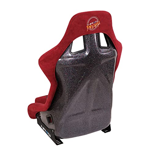 NRG Innovations NRG-FRP-302MAR-PRISMA Universal Fixed Back Bucket Racing Seat for 5-Point Harnesses, Size L, Maroon Alcantara Material, 24" W X 35" H X 18" D - color: Maroon