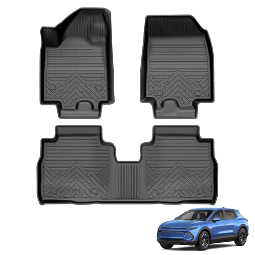 Floor Mats for 2024-2025 2026 Chevrolet Chevy Equinox EV Accessories (Non Fuel), All Weather Protection Anti-Slip and Waterproof Car Floor Liners for Equinox EV 3PCS - size: 2)Chevy Equinox EV｜24-26｜1st & 2nd Row