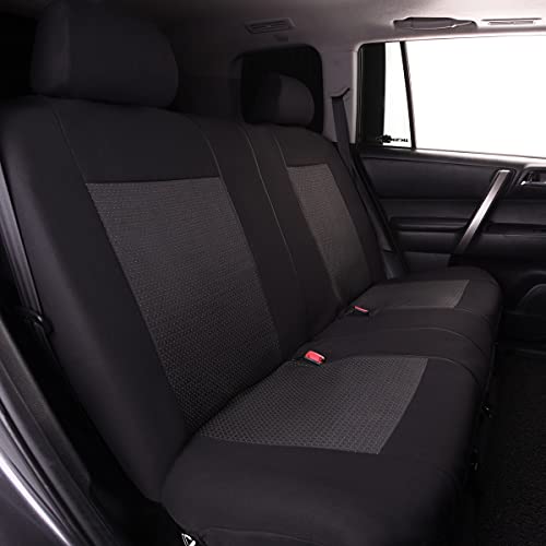 Flying Banner Car Seat Covers Full Set Universal fit Most Car,Truck,SUV and Van Comfortable Airbag Compatible Jacquard & Polyester (Full Set - Low Back, Black) - color: Black