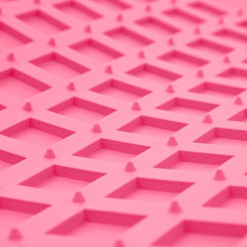 MotorTrend FlexTough Rear Cargo Mat – Heavy-Duty Trimmable Rubber Trunk Mat, Universal All-Weather Cargo Liner for Cars, SUVs & Trucks, Flexible Non-Slip Automotive Floor (Pink)