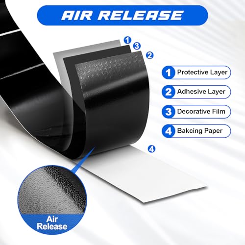 Spurtar Gloss Black Vinyl Wrap 2 Inch x 20ft Satin Black Vinyl Car Tape Adhesive Chrome Delete Automotive Tape for Vehicle Exterior Accessories DIY Car Wrapping Paper Vehicle Door Edge Sticker - size: 2 in x 20 ft