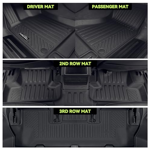 Tongama-Floor Mats for 2022-2026 Nissan Pathfinder 7 Seat with Bucket Seats, All Weather TPE Trunk Mat with Backrest Mat & 2nd Row Backrest Mats & Cargo Net & Full Coverage Door Sill Guards Kit