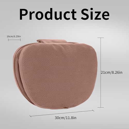 Car Headrest Pillow for Driving, Dual-Sided Leather Design Neck Pillow, Breathable Softness Neck Support, Universal Fit Head Rest Travel Pillow, Brown, 1 Pack - color: Brown