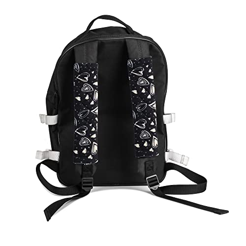 Amooca Soft Auto Seat Belt Cover Seatbelt Cushions Shoulder Pad 2 PCS for a More Comfortable Driving Compatible with All Cars and Backpack Cute Black Heart - color: Black Heart