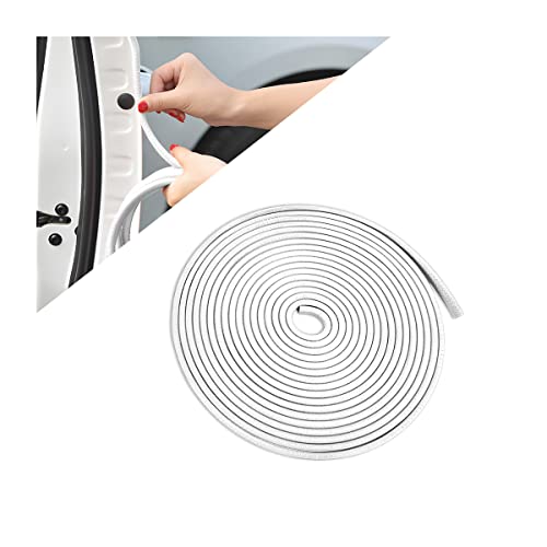 Universal Rubber Seal Protector - U Shape Edge Trim Car Door Protection for Most Cars, Aluminum Boat Edge Guards (White/16FT) - color: White, size: 16FT