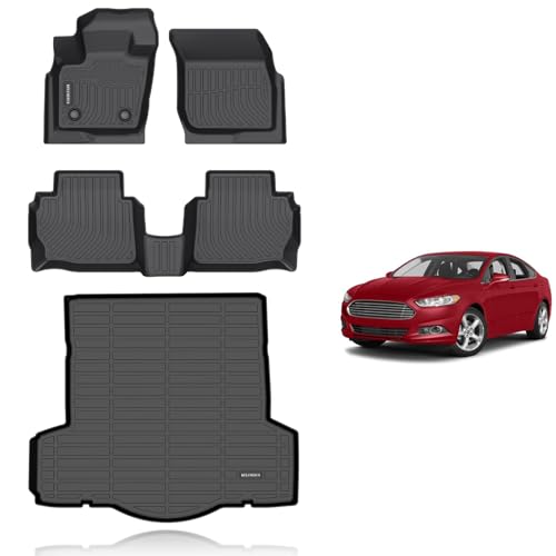 KELCSEECS® Floor Mats & Cargo Liner Custom for 2013 2014 2015 2016 Ford Fusion,All Weather Protection TPE Floor Liners Front & Rear Row Full Set Accessories Black - style: 33) For 2013-2016 Fusion Full Set