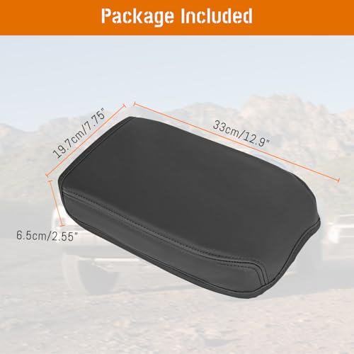 Center Console Cover fit for Toyota Tacoma 2016 2017 2018 2019 2020 2021 2022 2023,Soft Microfiber Leather Middle Console Armrest Cover,Arm Rest Box Lid Cushion Protector,Easy Clean,Black - color: Smooth Plain - Black