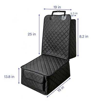 BFXM 2PCS Front Seat Cover, Full Protection Dog Car Seat Cover with Side Flaps, Waterproof Non-Slip Scratch-Resistant Captain Car Seat Covers, Seat Covers for SUVs, Cars, Trucks (Black*2) - color: black*2