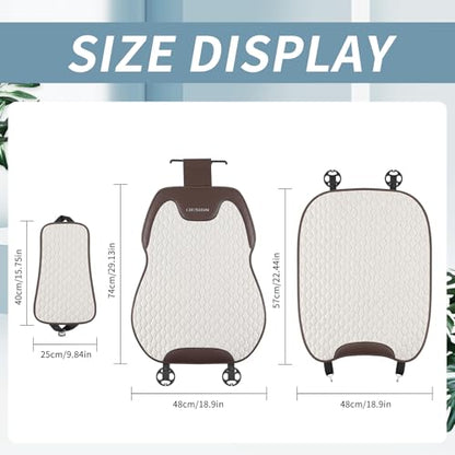 Breathable Linen Car Seat Cover Protector for Front Seats – Durable, Non-Slip, Airbag Compatible, Universal Fit for Sedans, SUVs, Pickups (2pcs, Beige)