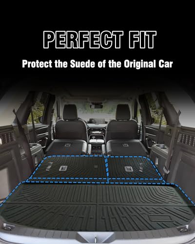 Cargo Liner Compatible with 2024-2025 CX-90 Trunk Mat Cargo Mat Back Seat Cover Protector (Backrest Mats+Trunk Mat) - size: FOR CX-90 2024+