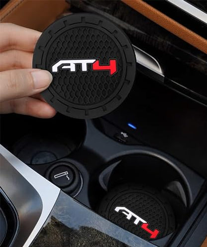 Car Cup Holder Coaster for GMC AT4,Series Recessed Silicone Cupholder Coaster Interior Accessories 2.75in 2Pieces Black - color: Black-a10