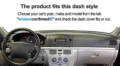 Dash Cover Mat Custom Fit for Hyundai Sonata 2006 2007 2008, Dashboard Cover Pad Carpet Protector (Black) F168 - color: 06-08 Black