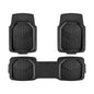 Amazon Basics 3-Piece All-Weather Heavy Duty, Full Set PVC Floor Mats for Universal Fit in Cars, SUVs, and Trucks, Black, Trim to Customize - style: Heavy Duty PVC
