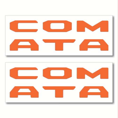 Prime Series UV Weatherproof Vinyl Decals: Pair of Left and Right Front Door Sill Protector Letter Inserts fits Tacoma 2016-2023 (Gloss Orange) - color: Gloss Orange