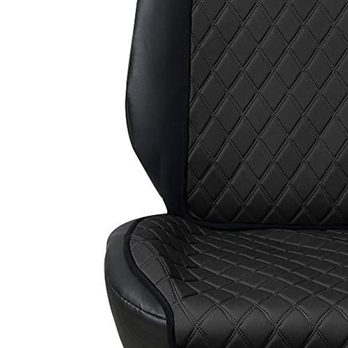 FH Group Car Seat Cushion – Neosupreme Single Front Seat Cover with Front Pockets, Airbag Compatible, Universal Fit Car Seat Cushion for Driver or Passenger Seat, SUV, Truck, Sedan & Van – Black - color: Black, style: Front