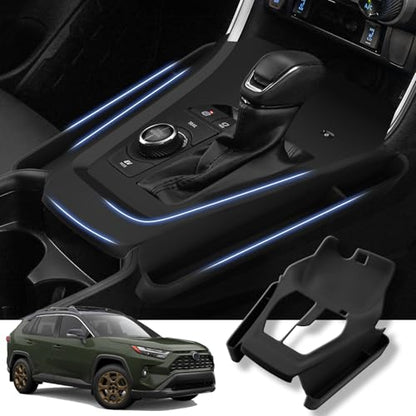 Autorder Silicone Center Console Organizer for 2019-2026 Toyota RAV4 Accessories Seat Gap Storage Box Soft Gear Shift Panel Trim Cover - size: 2019-2026 Toyota RAV4