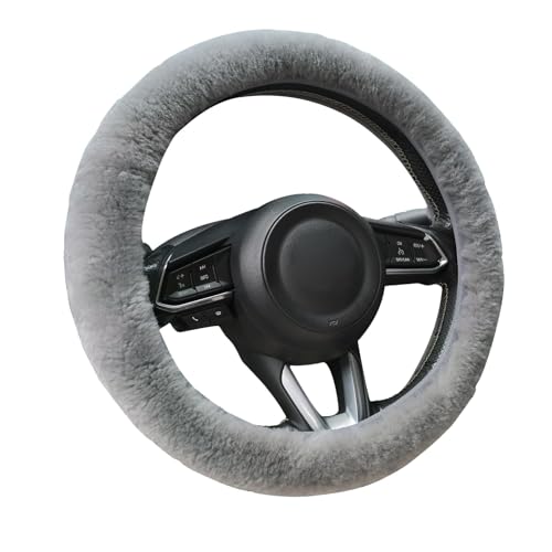 AEGIS Cover Sheepskin Steering Wheel Cover Premium Luxury AUS Genuine Merino Wool All-Season Non-Slip for Cars Fits 14.5-15.5" Wheels (Steel Grey) - color: SG