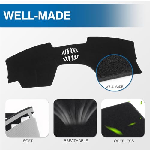 KUST Black Dash Cover for Mazda3 Hatchback, Sedan 2019-2024 2025 2026 (Without HUD) Polyester Dashboard Cover Non-Slip Center Console Dash Cover Interior Accessories for Mazda3 Custom Fit No Glare - size: Mazda3 19-26(Black)