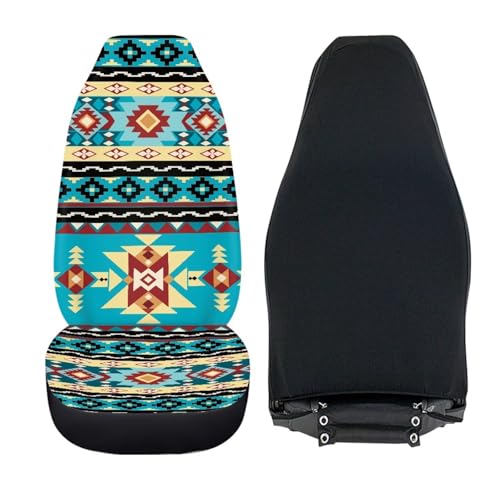 Aztec Car Seat Covers Set of 2 Breathable Universal Vehicle Front Seats Interior Protector Easy to Install Interior Protection Suitable Fits Most Car Auto SUV Sedan - color: Aztec