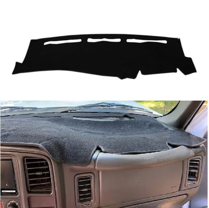 Dashboard Cover Mat Compatible with 1999-2006 Chevy Silverado/GMC Sierra,2000-2006 GMC Yukon XL/Chevy Tahoe Suburban Avalanche Dash Cover Mat Carpet Premium,Black - size: 1999-2006 Chevy and GMC