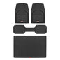Motor Trend FlexTough Defender Floor Mats for Cars & TrunkShield Trunk Mat Set, Next-Gen Deep Dish Heavy Duty Car All Weather, Rubber Set Auto Truck Van SUV B09VYBHPDK - color: Black, style: Cargo Combo
