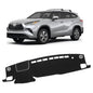 KUST Black Dash Cover for Toyota Highlander 2020-2025 2026 (L, LE, XLE, XSE, Limited, Platinum) (with HUD) Non-Slip Center Console Dashboard Cover No Glare (Not Fit for Toyota Grand Highlander) - size: 58.8''×12.8'' (Toyota Highlander 20-26)