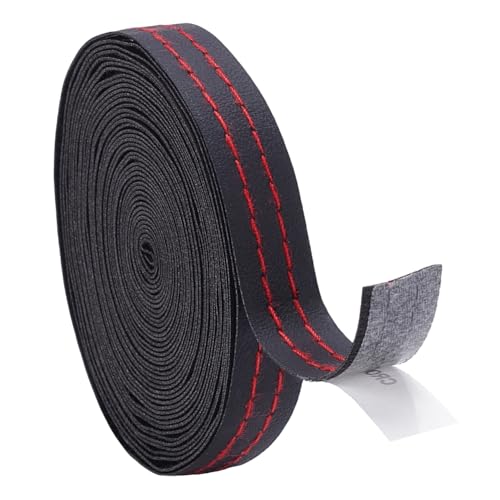 PH PandaHall 16.4FT Automotive Interior Trim Strips Leather Stitching Line Strip Black with Red Line Decor Seam Strip Self-Adhesive Car Interior Moulding Trim for Car Window Door Motorcycle - color: Black Red