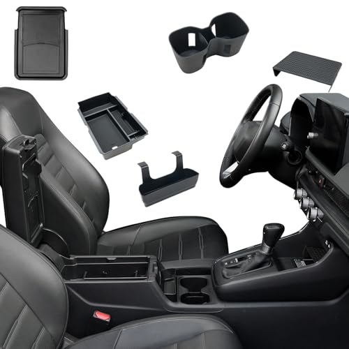 5PCS Center Console Organizer Tray for 2026 2025 2024 2023 Honda CRV Accessories, Armrest Storage Box and Drawer, Armrest Hidden Storage Box, Dashboard Organizer Tray and Cup Holder for Honda CR-V - style: fit for Honda CR-V 2023-2026