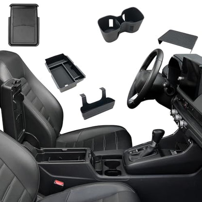5PCS Center Console Organizer Tray for 2026 2025 2024 2023 Honda CRV Accessories, Armrest Storage Box and Drawer, Armrest Hidden Storage Box, Dashboard Organizer Tray and Cup Holder for Honda CR-V - style: fit for Honda CR-V 2023-2026