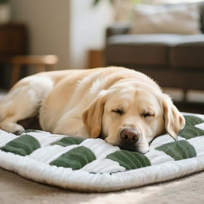 Dog Car Seat Cover for Back Seat, Plaid Backseat Pet Bed Mat, Non-Slip Travel Dog Bed for Backseat Extenders, 24.8" x 54", Green and White - color: Green and White
