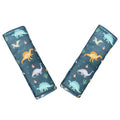 Baby Car Seat Neck Cover, Car Seat Strap Cover, Seat Belt Cushions Pads, Shoulder Strap Protectors, Reversible Pram Harness Covers in Minky Dinosaur, Baby Neck Pad Protector - color: Name of dinosaur