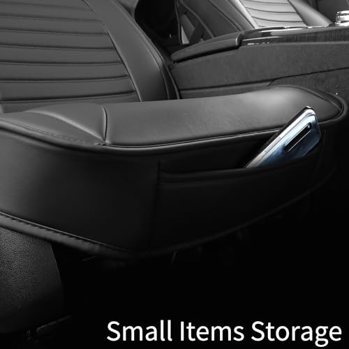 HChengkikz Car Seat Covers, Breathable Faux Leather Auto Seat Covers, Waterproof Automotive Seat Covers, Universal Vehicle Seat Covers for Sedans SUV Pick-up Truck (2 PCS Front Seat, Black) - color: Style2 Black, size: Front Seat