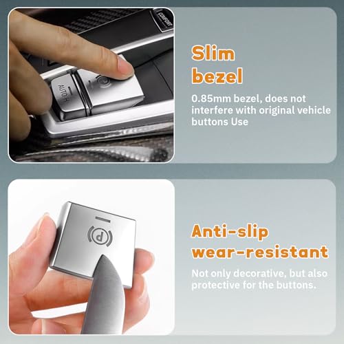 Silver Chromed Electronic Parking Brake Handbrake Switch Button Cover Compatible with BMW 5 6 7 X3 X4 X5 X6 F10 F06 F25 F26 F15 F16 handbrake Button Cover Patch Compatible with BMW Accessories - color: Silver Parking Brake Button Cover