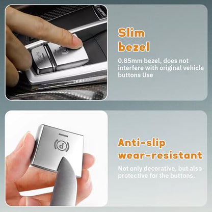 Silver Chromed Electronic Parking Brake Handbrake Switch Button Cover Compatible with BMW 5 6 7 X3 X4 X5 X6 F10 F06 F25 F26 F15 F16 handbrake Button Cover Patch Compatible with BMW Accessories - color: Silver Parking Brake Button Cover