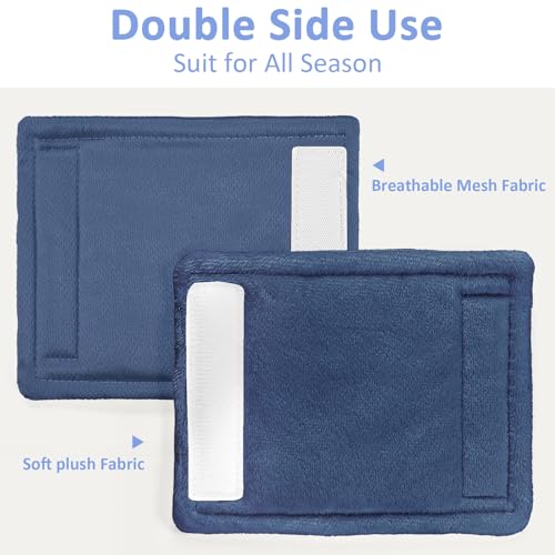 SWESEN Baby Car Seat Strap Covers, 3 Piece Soft Car Seat Strap Shoulder Pads for Baby Girls Boys, Double-Sided Use carseat Straps Covers for Stroller, Car Seats, Pushchair, Navy Blue - color: navy blue