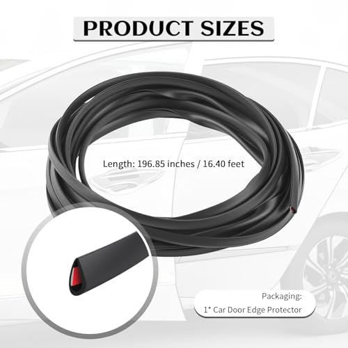 16.4Ft Car Door Edge Guards,Anti-Collision Car Door Protector Edge Guards Strip Avoid Scratche/Dust/Protect Interior,Universal Cars Doors Trim Protector for Doors/Hood/Trunk