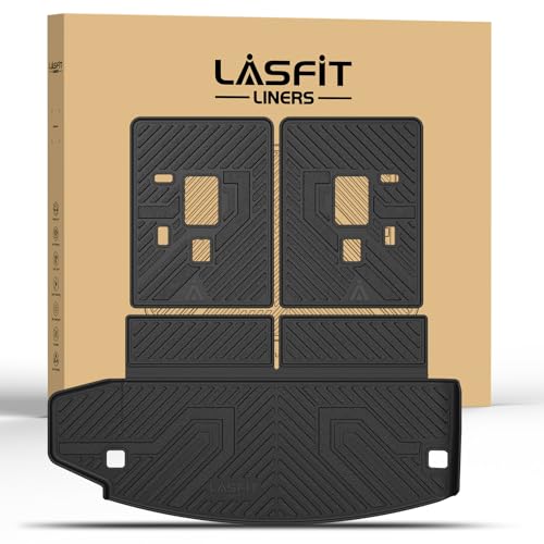 LASFIT Trunk Mat & Backrest Mat for Dodge Durango 2011-2026, Fit 2nd Row Bench Seat(7 Seats) & 2nd Row Bucket Seat (6 Seats), Not for 5 Seats, All Weather TPE Custom Fit Car Mat Cargo Liner, Black - style: 7) Durango 7 Seats | 2011-2026 | Cargo & Backrest