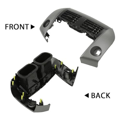 G-PLUS Center Dash A/C Heater Air Vent Cover Trim Bezel Switch Compatible with Toyota Rav4 2006-2012 Dashboard Air Vent Panel - size: 2006-2012 Toyota Rav4 | Black w/ Strip Trim