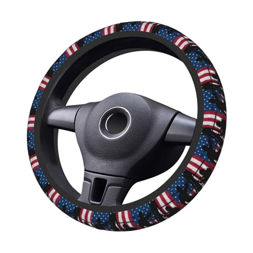 Lineman American Flag Universal Steering Wheel Covers, Cute Car Accessories for Women Girls Car Truck - color: Lineman American Flag