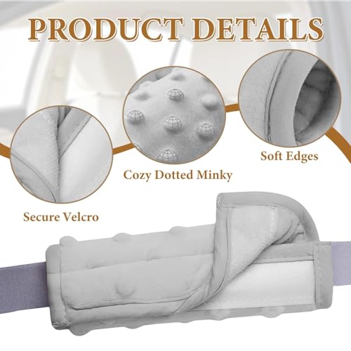 2 Pack Car Seat Strap Pads for Babies, Soft Car Seat Shoulder Strap Covers for Baby Child Kids, Gray - color: Gray
