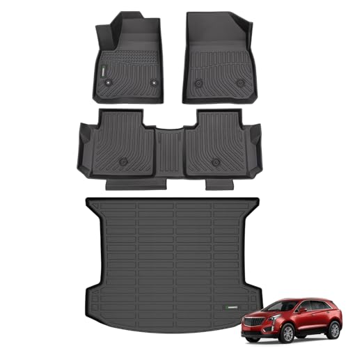 ANBINGO®Floor Mats & Cargo Liner Fit for Cadillac XT5 2017-2025.All Weather Mat for Cadillac XT5 TPE Car Matt Rugs for Cadillac XT5 Rubber Trunk Carpet for Cadillac XT5 Automotive Accessories - size: 2017-2025 XT5 Set