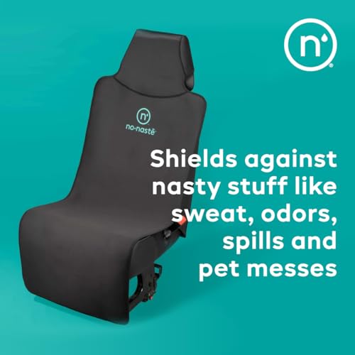 Nonaste Premium Car Seat Protector - Made with Neoprene to Resist Sweat, Odors, Spills & Pets - Odor-Resistant, Waterproof, Sweatproof & Easy to Clean Athletic Car Seat Protector - Black, 1 Pack