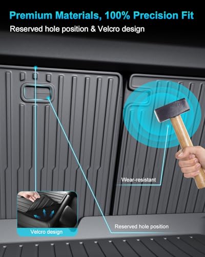 Cargo Mat Compatible with Tesla Model 3 Highland 2024-2026, Heavy-Duty TPE Trunk Liner Rear Seat Back Protector Model 3 Accessories Custom Fit Trunk Mat- 5PCS - size: 5 PCS for Model 3 Highland 2024-2026