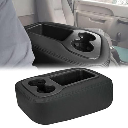 GXARTS Jump Seat Armrest Cover Black Compatible with Chevy Silverado Tahoe Avalanche Suburban GMC Sierra Yukon Yukon XL 2007 2008 2009 2010 2011 2012 2013 2014 Center Console Cover with Zipper Design - color: Black