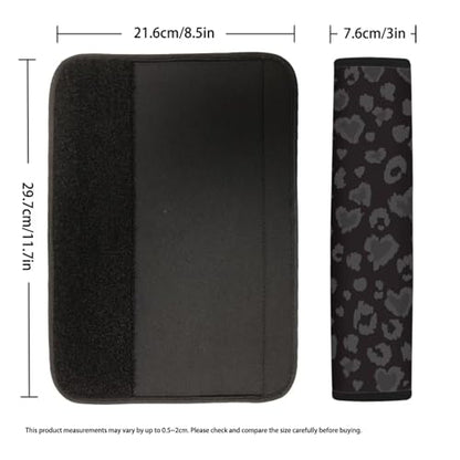 Dreaweet Black Leopard Print Seatbelt Covers for Women Soft Seat Belt Cover Pad Cheetah Print Car Accessories Set of 2 Seatbelt Cushion Shoulder Strap Pad for Bag Backpack - color: Black Leopard Print