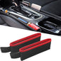 Tumecos Car Seat Pockets PU Leather Car Console Side Organizer Seat Catcher Holders Compatible with Phone Key Wallet Phone Sunglasses 2 Pack (Black+Red) - color: Black+Red